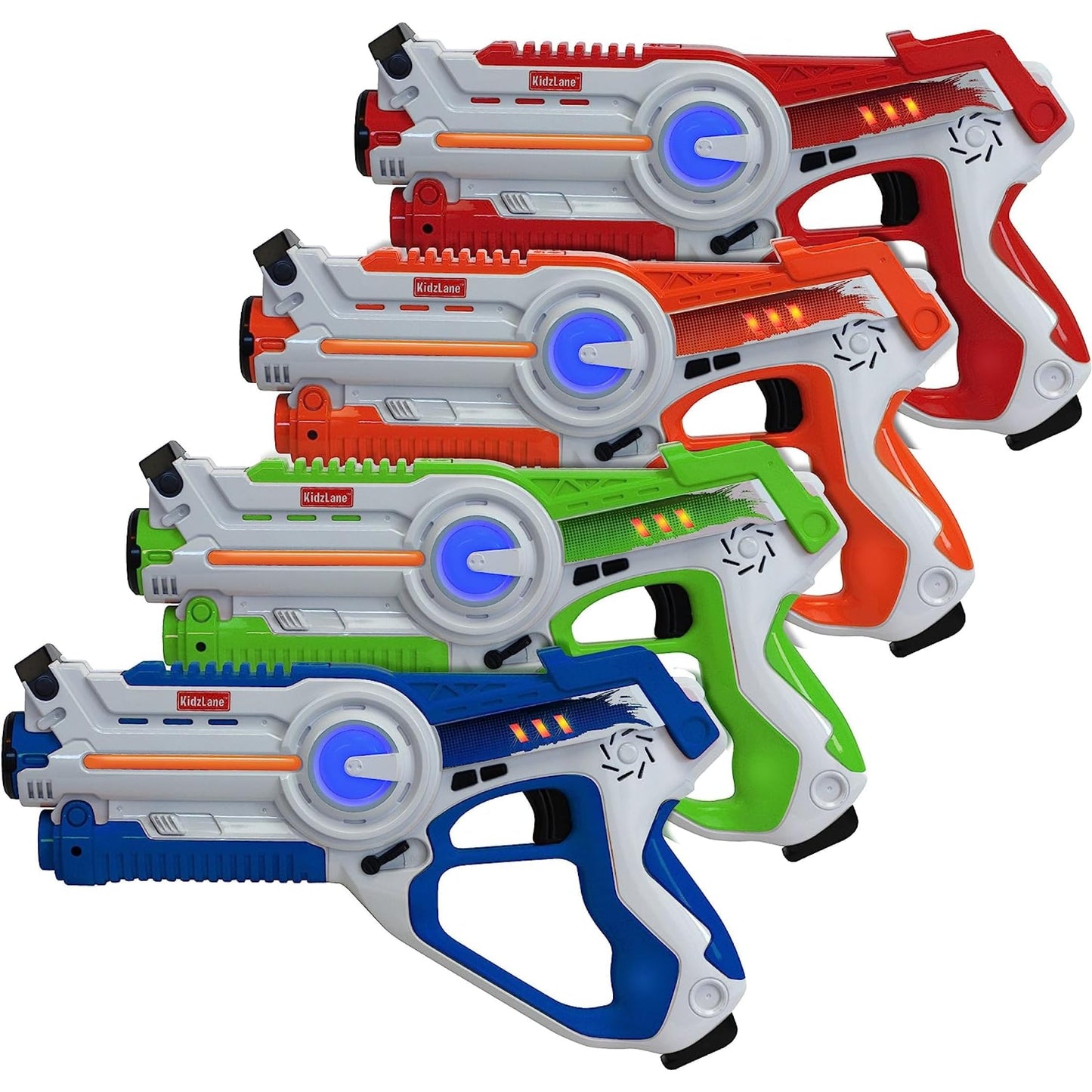 Kidzlane Laser Tag Guns Set of 4 — 130 ft Infrared Battle, Indoor/Outdoor