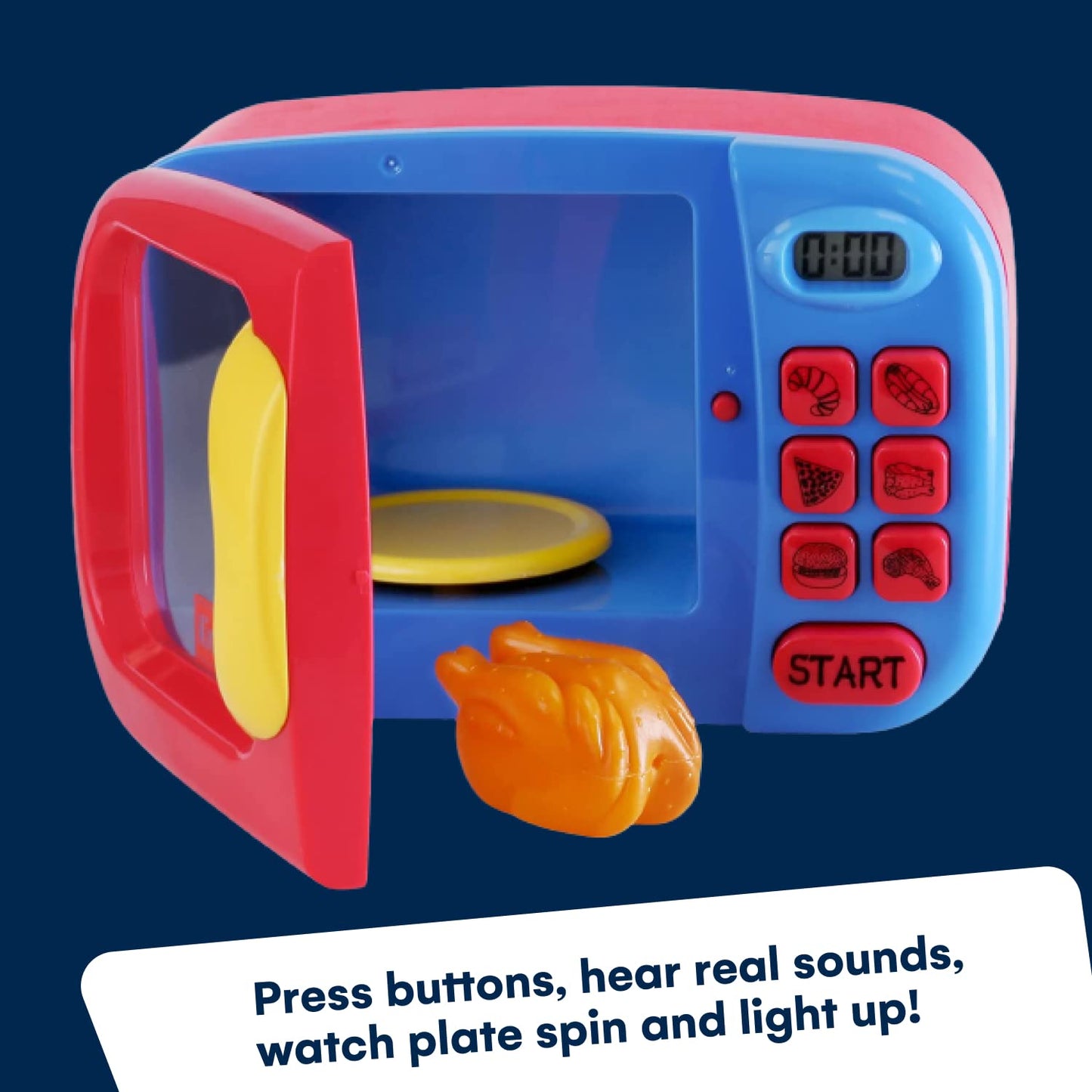 Kidzlane Toy Microwave – Play Kitchen Oven for Kids & Toddlers