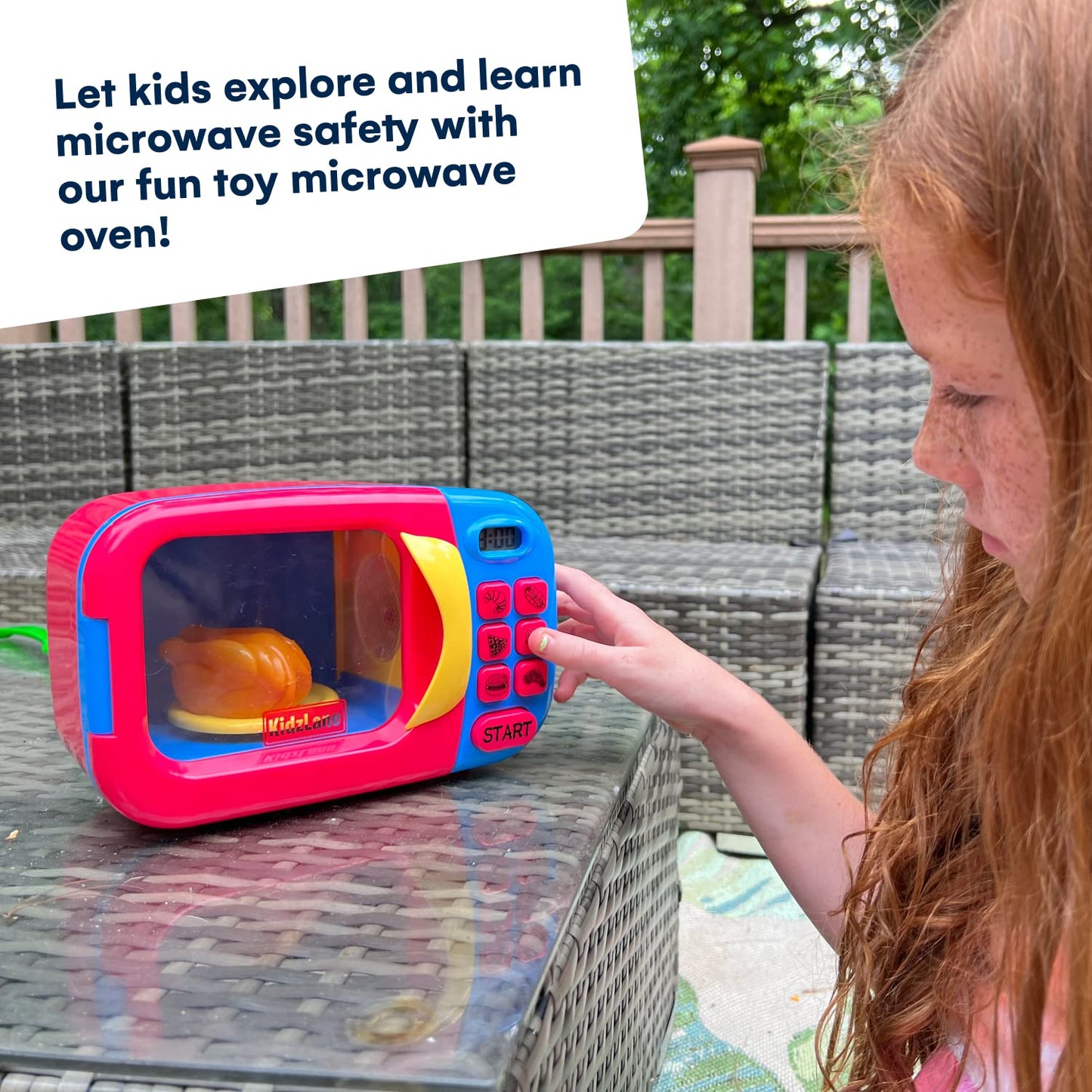 Kidzlane Toy Microwave – Play Kitchen Oven for Kids & Toddlers