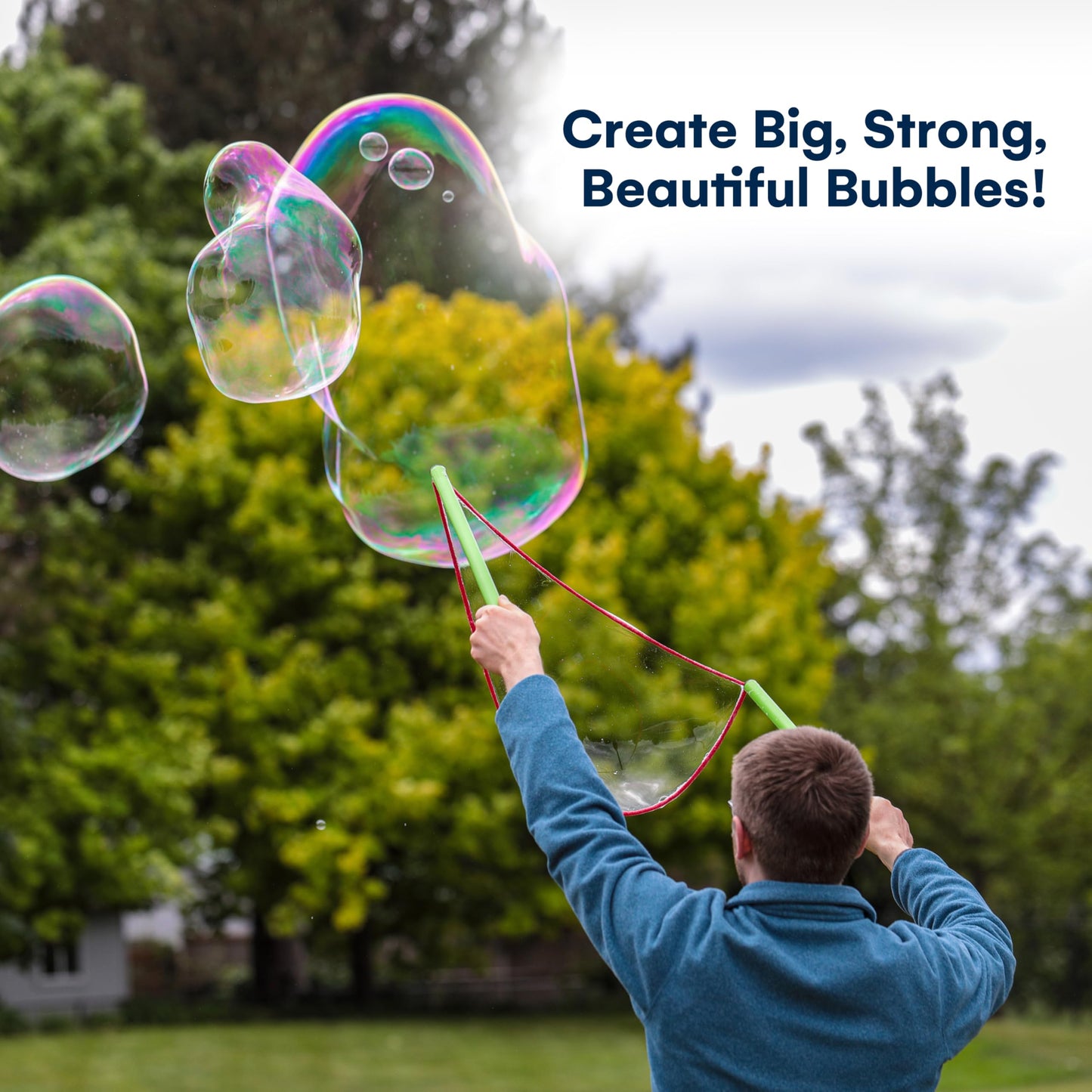 Kidzlane Bubbles Solution Refill 67.63 oz - Large Easy-Grip Bottle for Bubble Machines, Wands & Guns