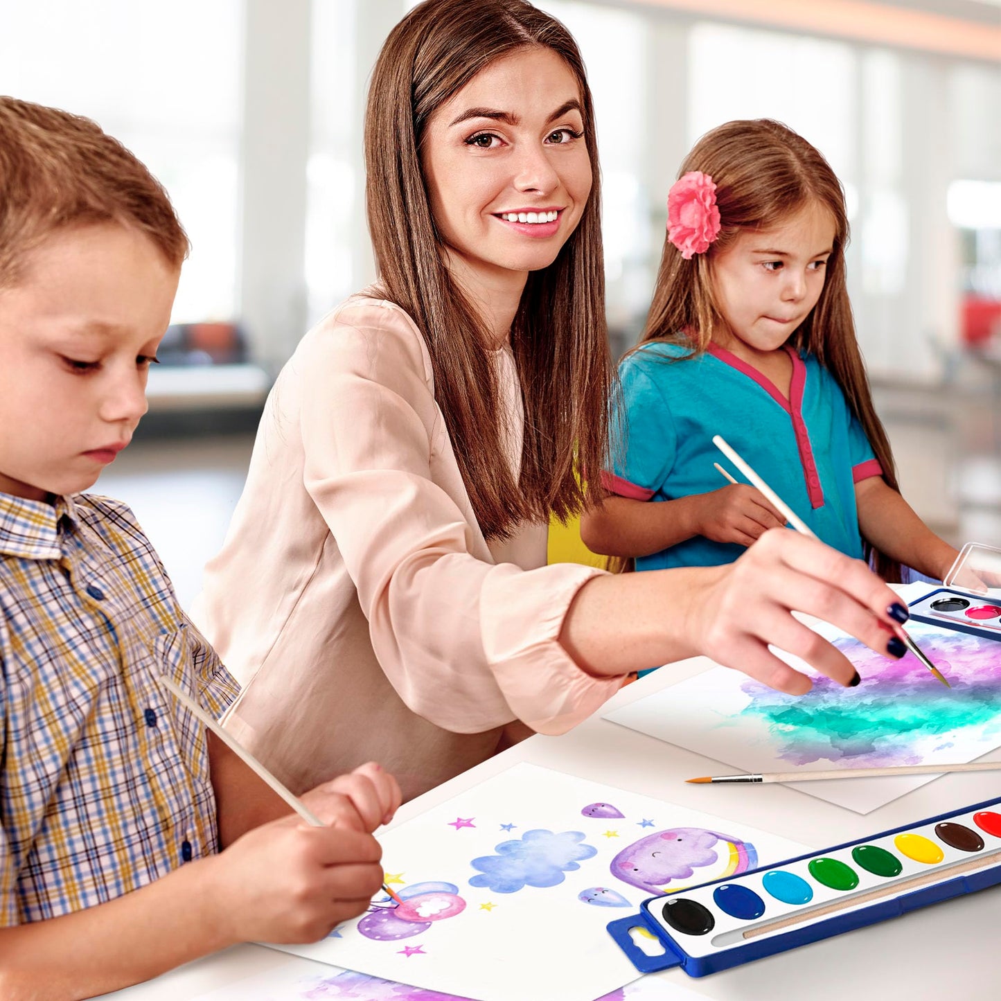 Kiggos 10-Color Watercolor Paint Sets for Kids – 30-Pack, Washable & Non-Toxic, Travel Kit & Party Favors