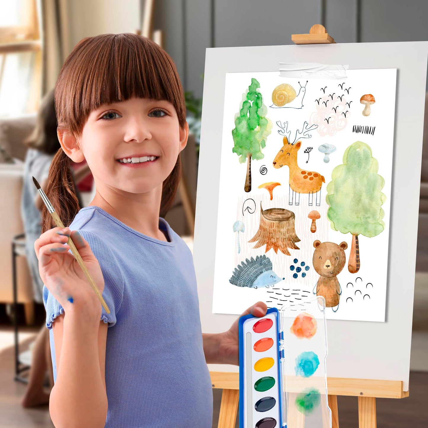 Kiggos 10-Color Watercolor Paint Sets for Kids – 30-Pack, Washable & Non-Toxic, Travel Kit & Party Favors