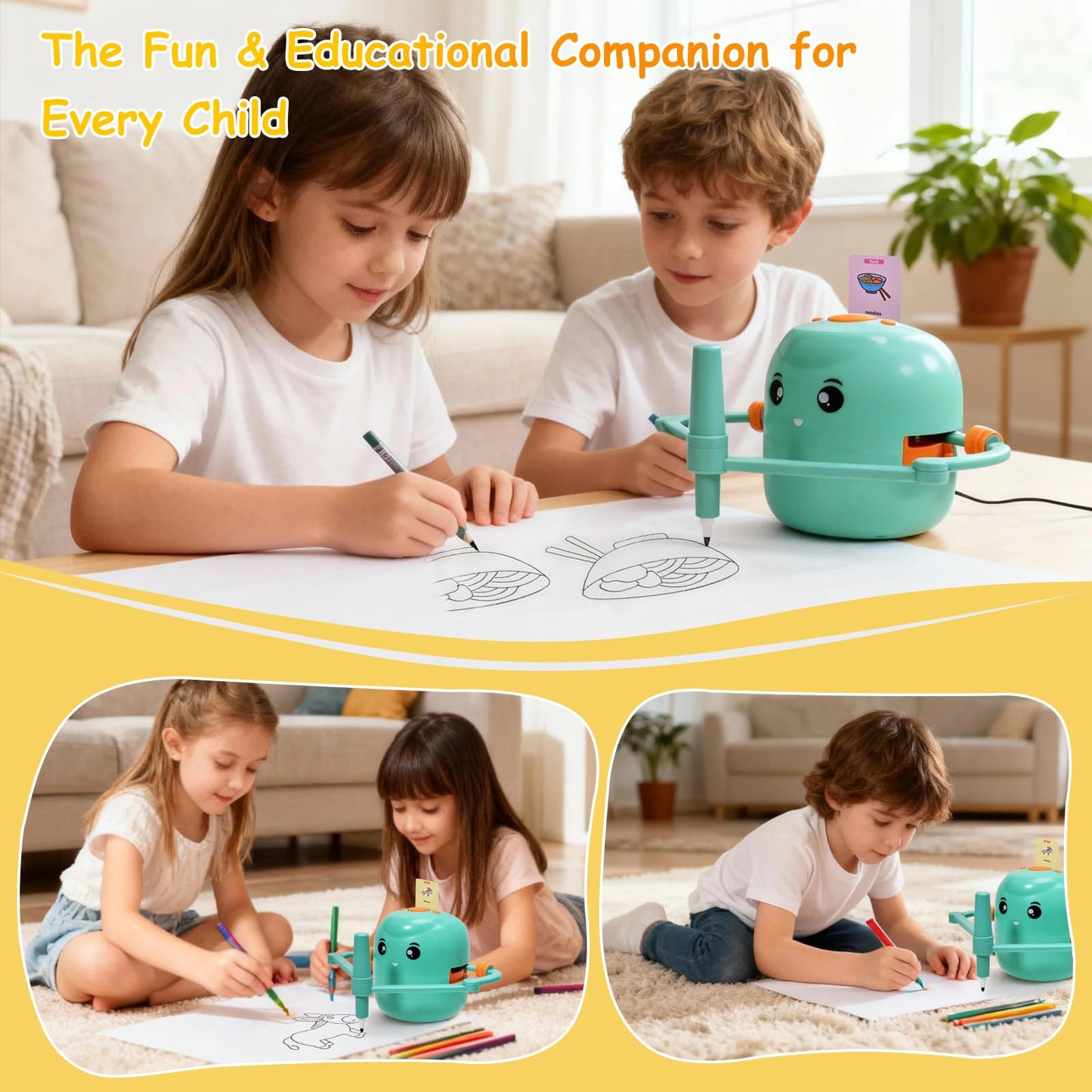 Kignao Drawing Robot for Kids – Interactive Montessori Art Toy (Green)