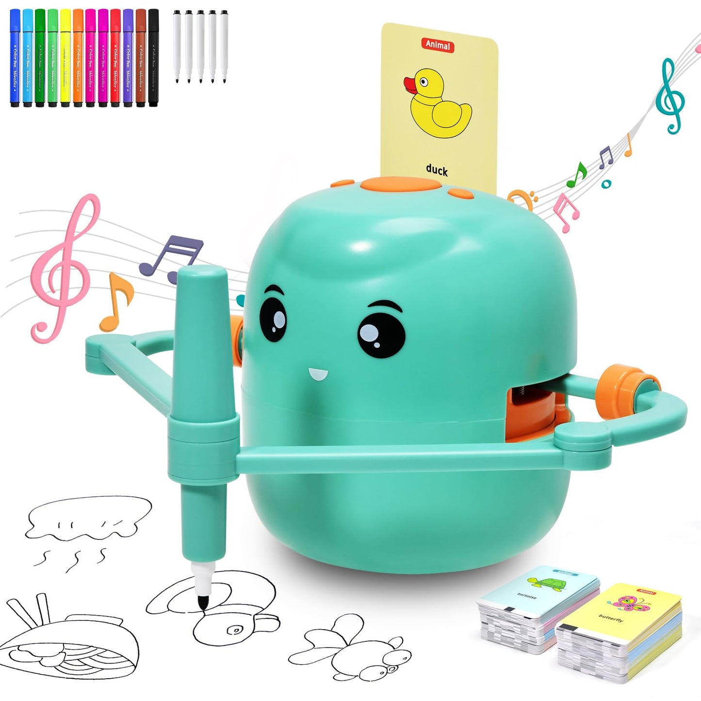 Kignao Drawing Robot for Kids – Interactive Montessori Art Toy (Green)