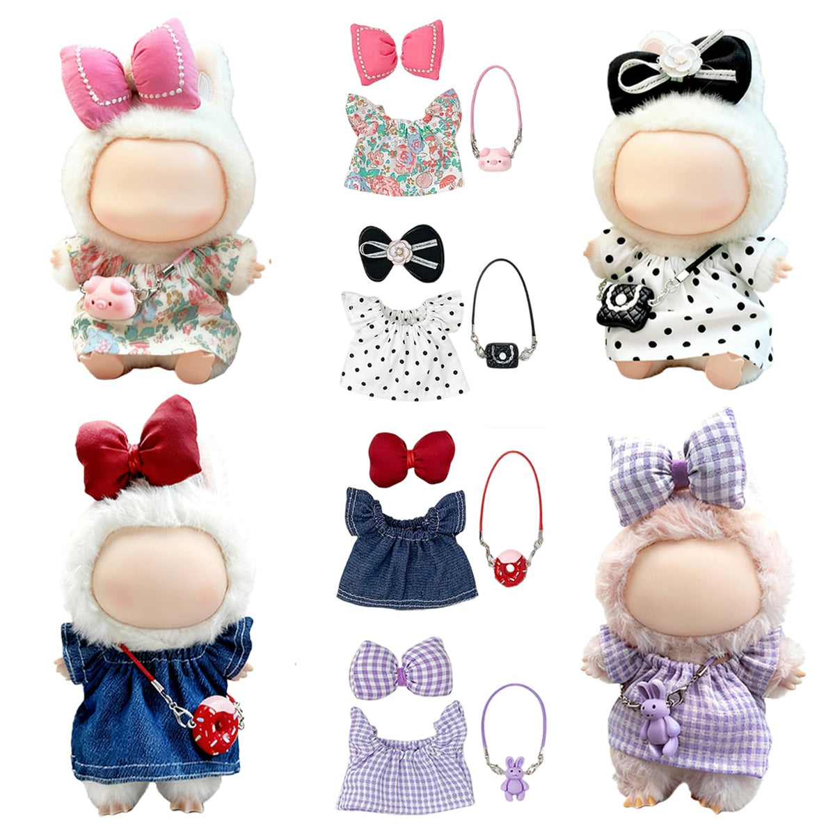 Kigrfv 17 cm Doll Clothes Set — 4 Outfits for 6.7-Inch Dolls | Premium Fashion Accessories Bundle