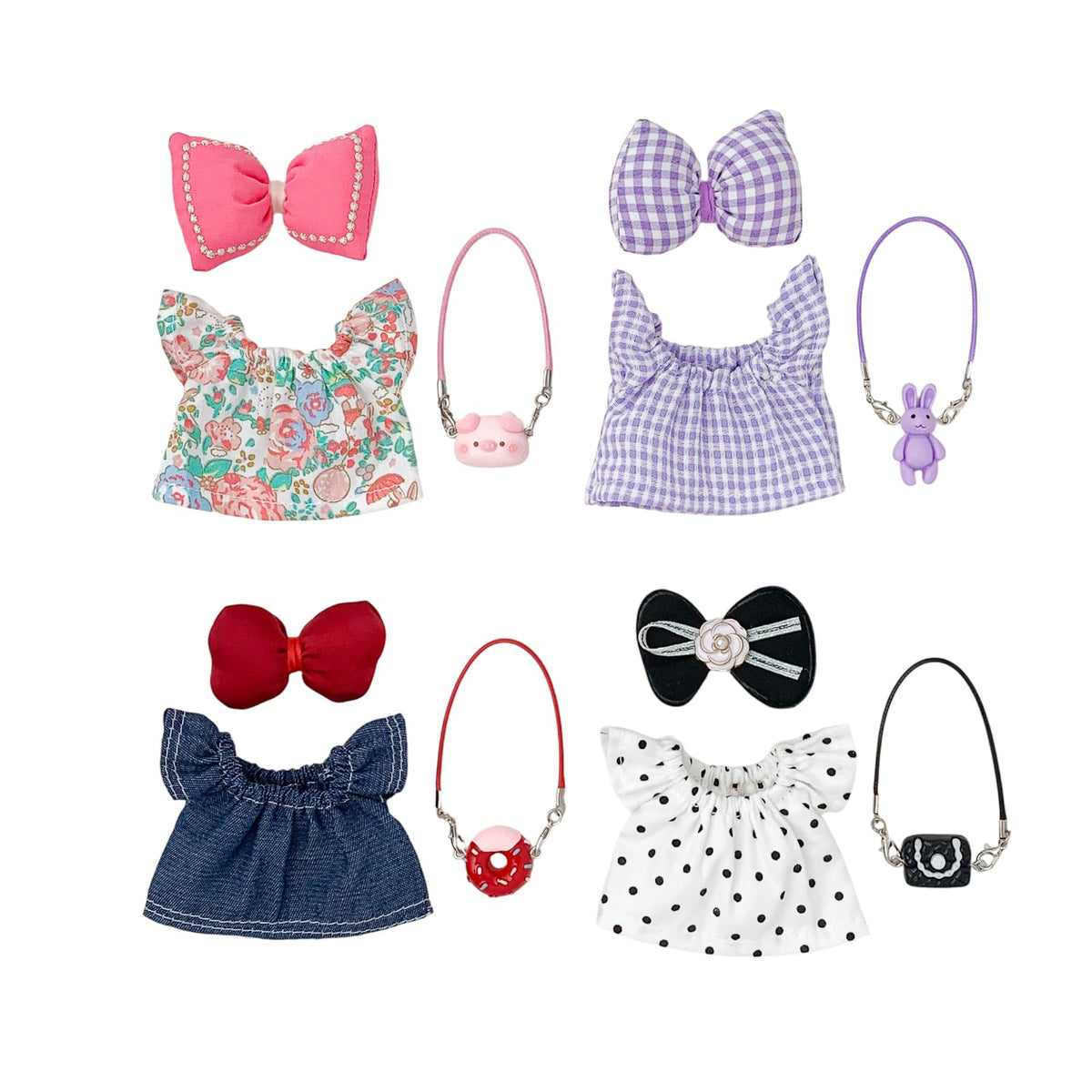 Kigrfv 17 cm Doll Clothes Set — 4 Outfits for 6.7-Inch Dolls | Premium Fashion Accessories Bundle