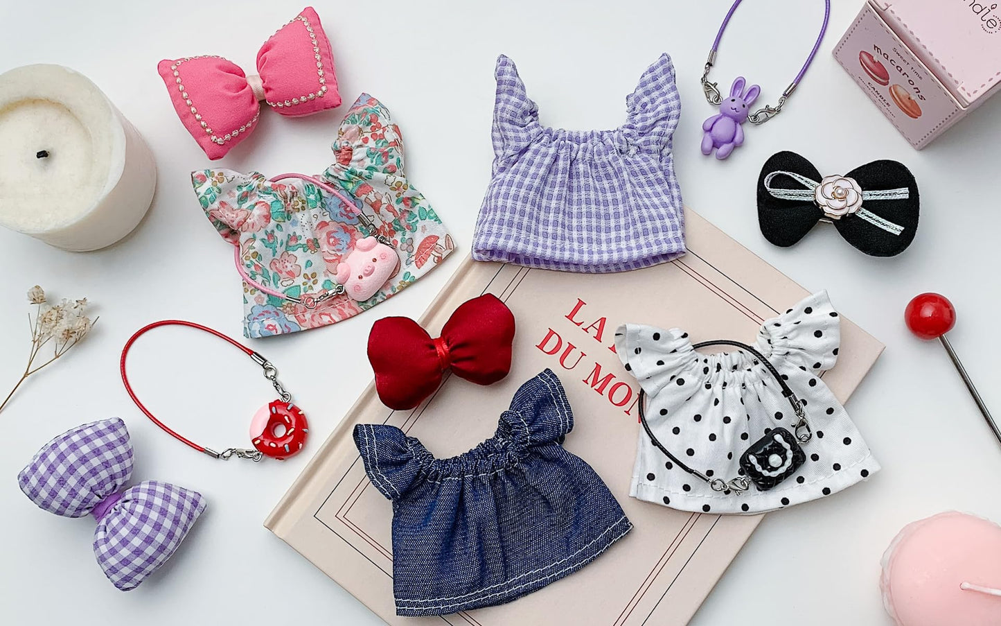 Kigrfv 17 cm Doll Clothes Set — 4 Outfits for 6.7-Inch Dolls | Premium Fashion Accessories Bundle