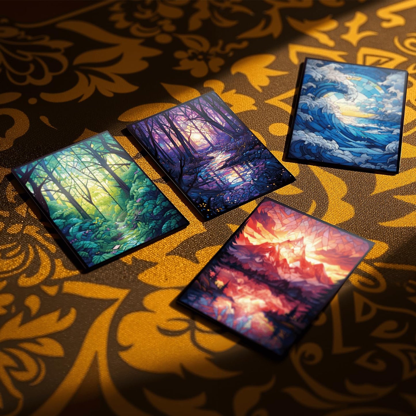 Kiiransr MTG Card Sleeves - Stained Glass Lotus | Ultra Clear Front, Matte Back, 100 Count