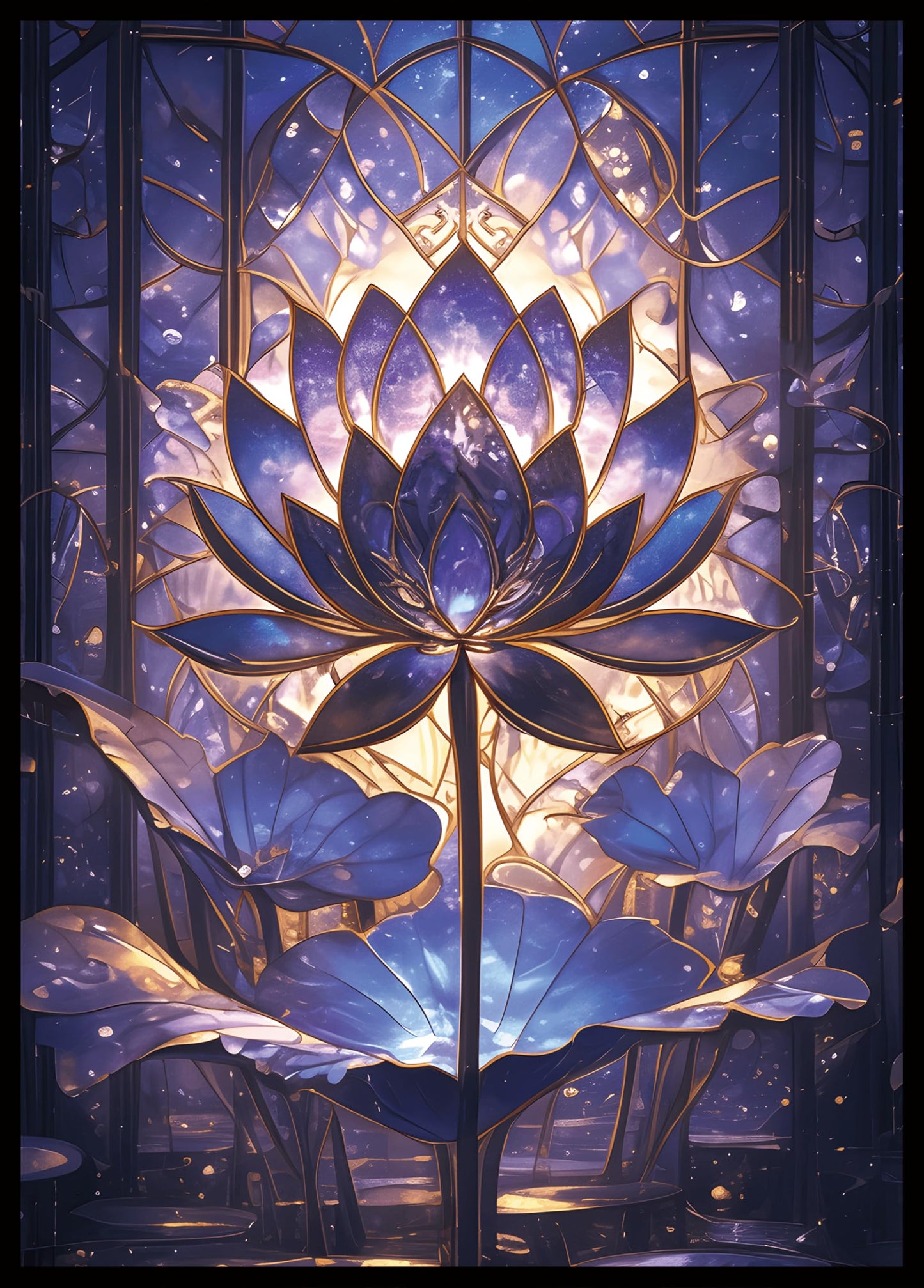 Kiiransr MTG Card Sleeves - Stained Glass Lotus | Ultra Clear Front, Matte Back, 100 Count