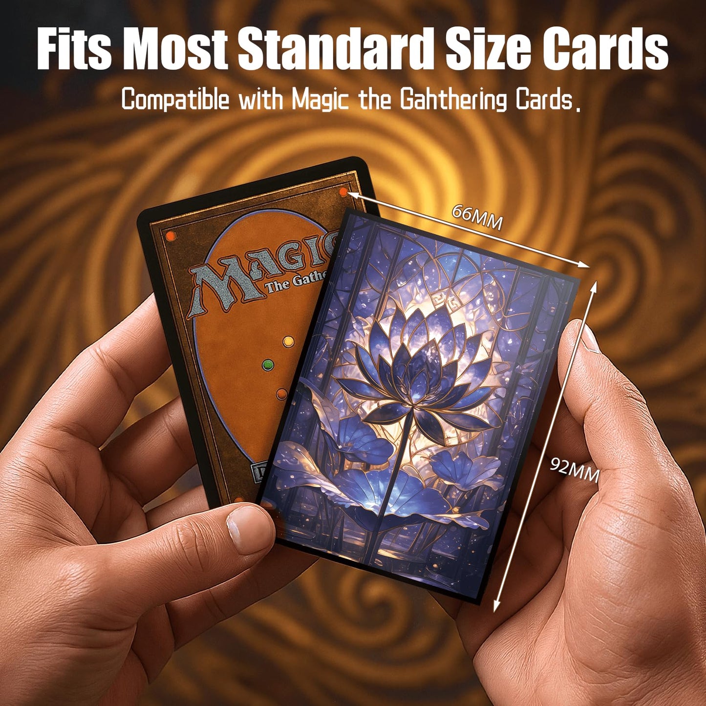 Kiiransr MTG Card Sleeves - Stained Glass Lotus | Ultra Clear Front, Matte Back, 100 Count