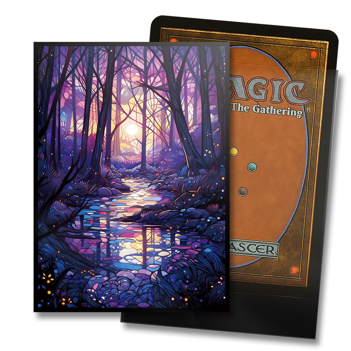 Kiiransr MTG Card Sleeves – Swamp, Ultra Clear Front & Matte Back, 100 Count (Standard Size)
