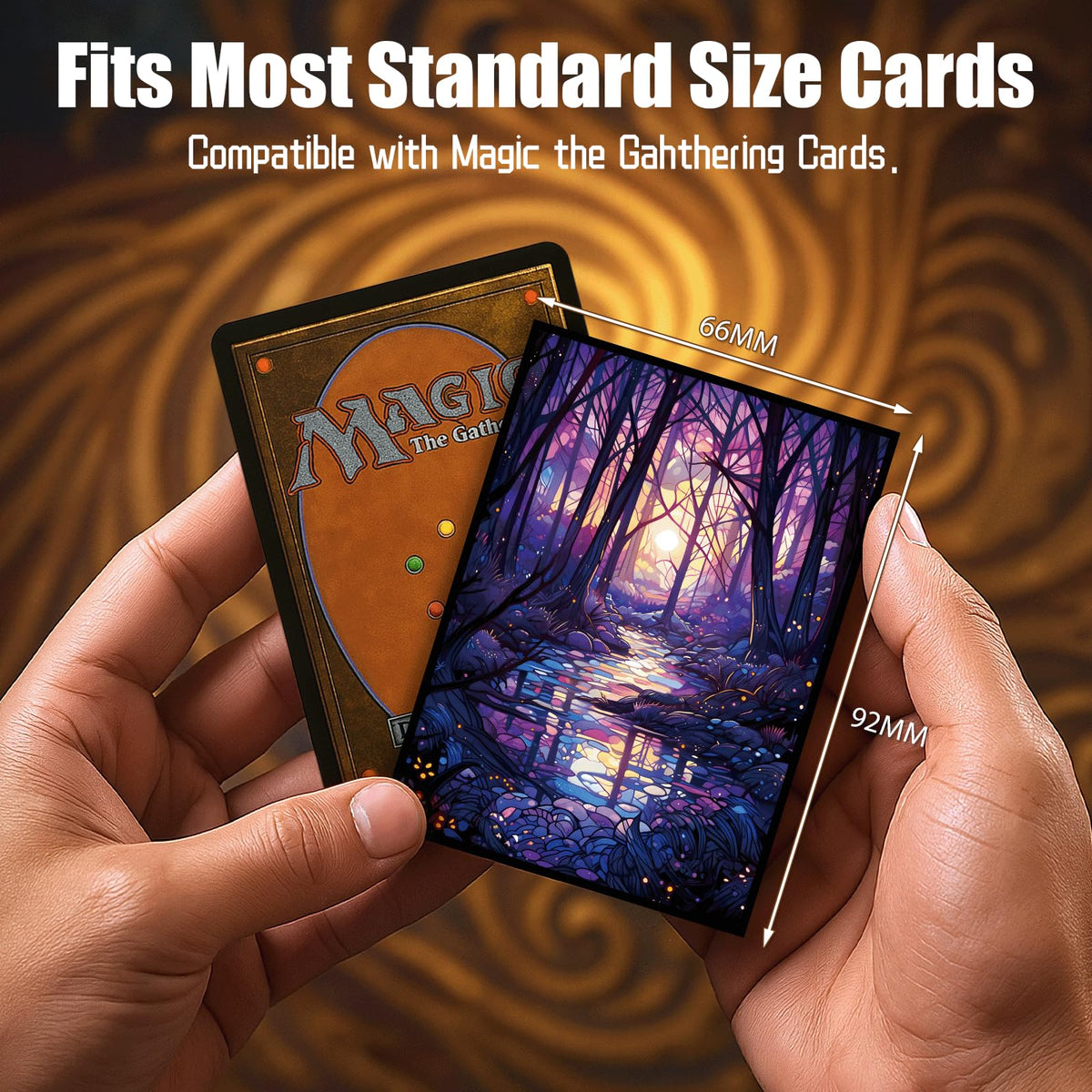 Kiiransr MTG Card Sleeves – Swamp, Ultra Clear Front & Matte Back, 100 Count (Standard Size)