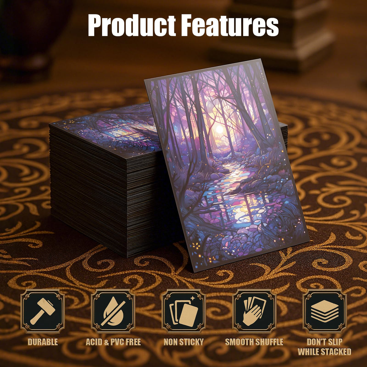 Kiiransr MTG Card Sleeves – Swamp, Ultra Clear Front & Matte Back, 100 Count (Standard Size)