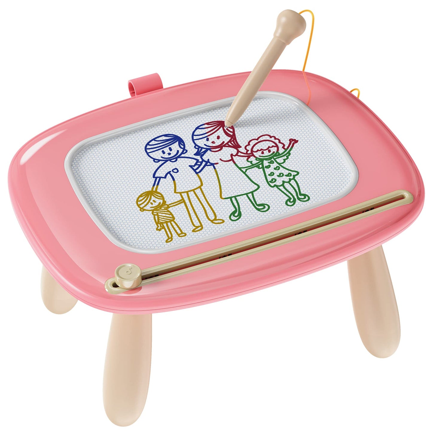Kikapabi Toddler Magnetic Drawing Board – Pink 8.7” Doodle Toy for 1st Birthday and Travel