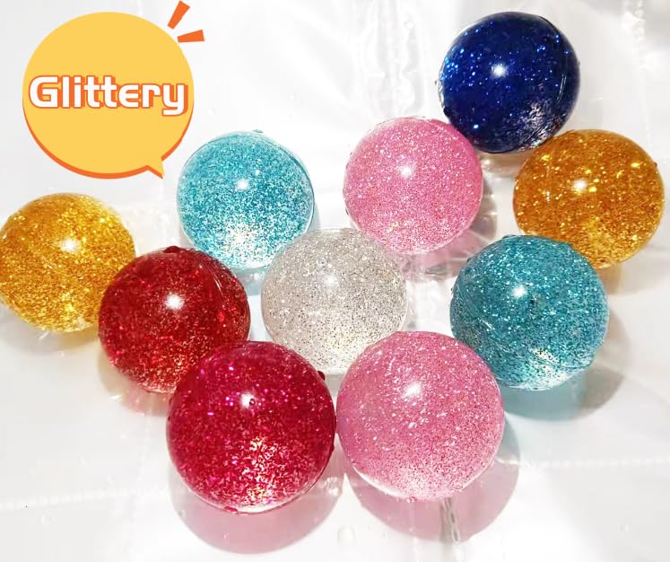 Kikeep Large Glitter Bouncy Ball 45mm – Super Bouncy Kids Toy for Party Favors