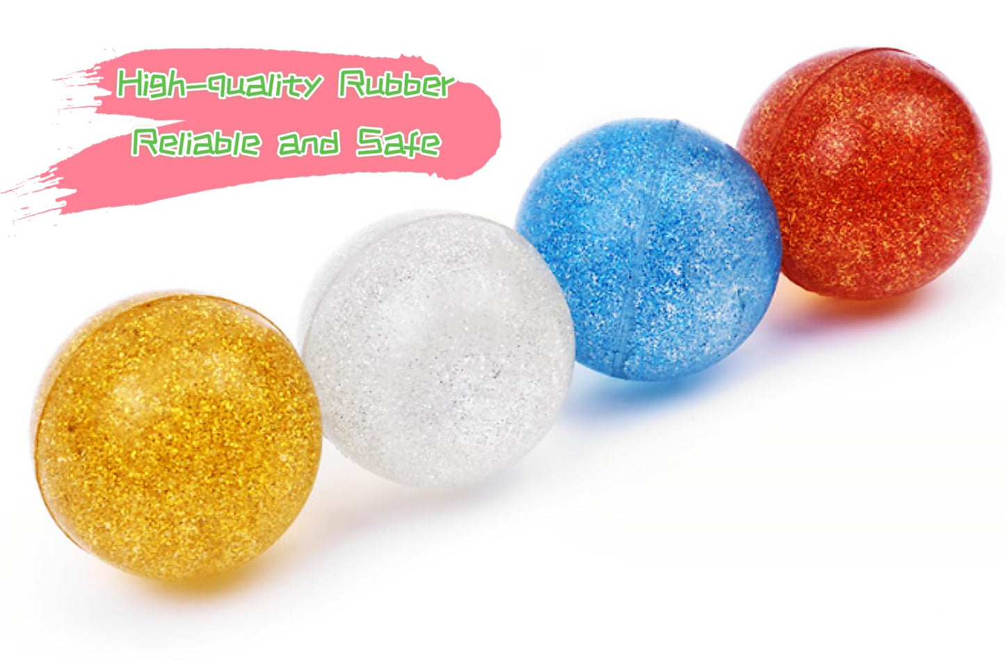 Kikeep Large Glitter Bouncy Ball 45mm – Super Bouncy Kids Toy for Party Favors