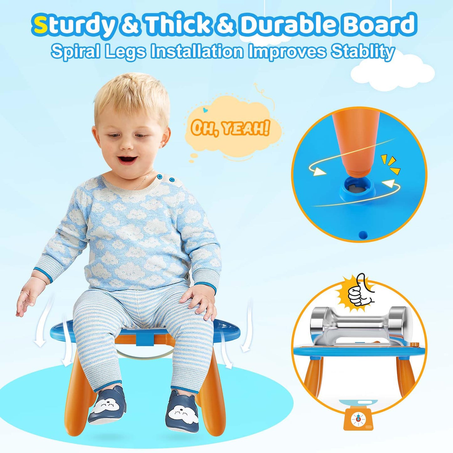 Kikidex Magnetic Drawing Board for Toddlers — Light Blue, 1–3 Years | Mess-Free Learning Toy