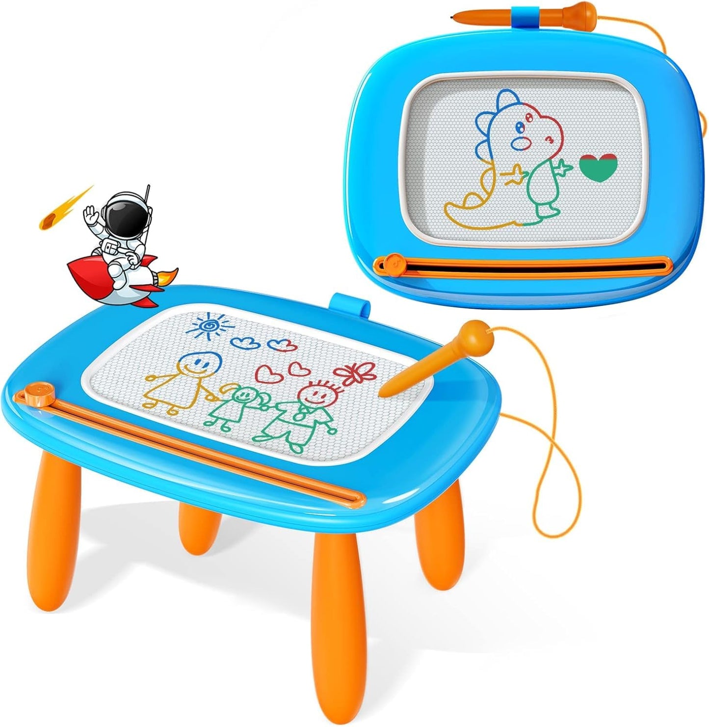 Kikidex Magnetic Drawing Board for Toddlers — Light Blue, 1–3 Years | Mess-Free Learning Toy