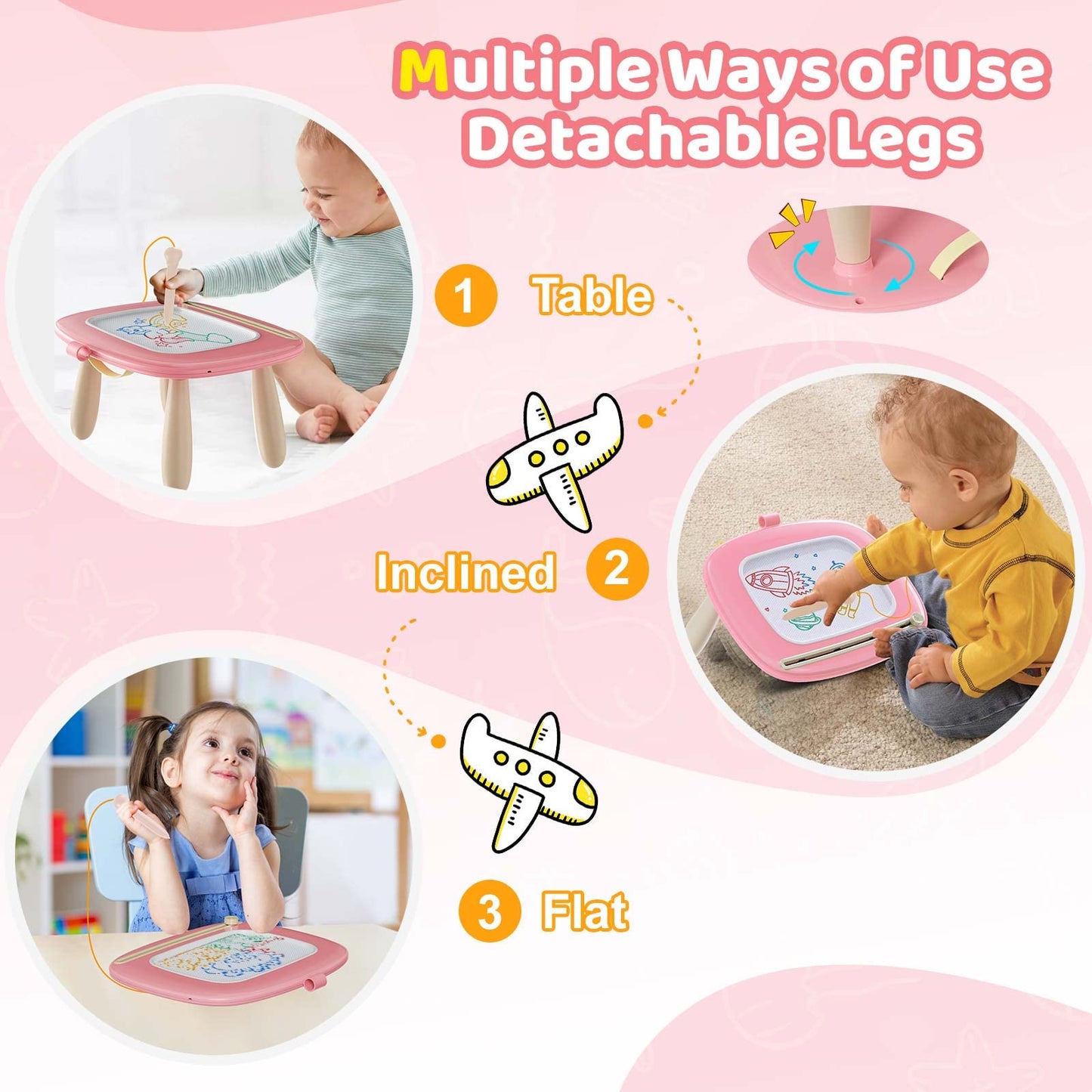 Kikidex Magnetic Drawing Board for Toddlers | Mess-Free Doodle Pad & Learning Toy