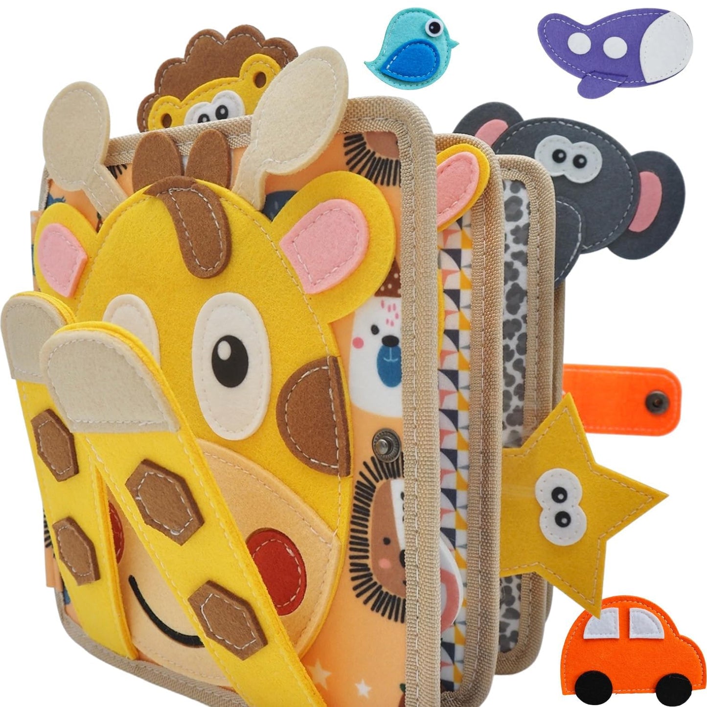 Kikiyaki Busy Book for Toddlers 1-3 | Montessori Felt Activity Toy
