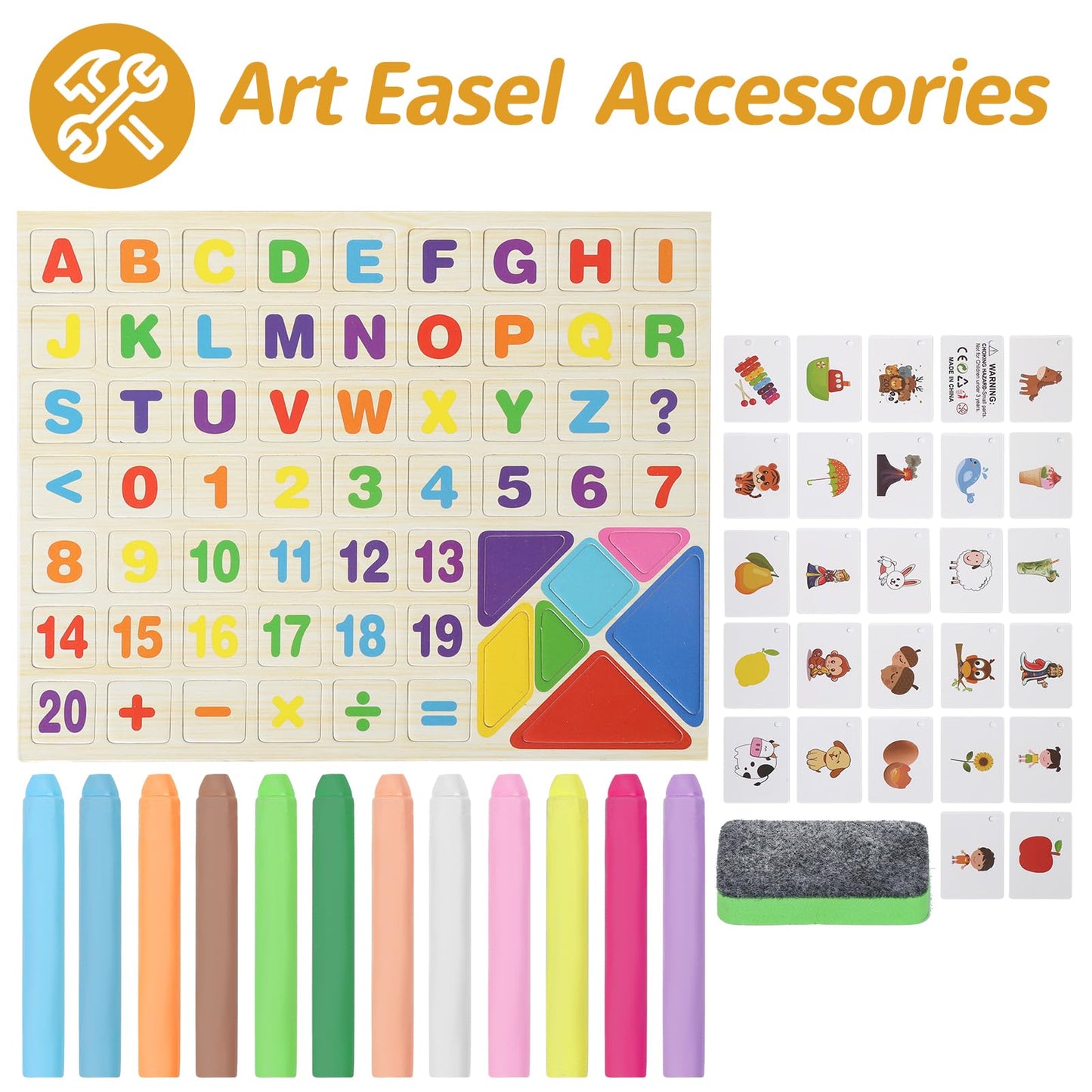 Kileubuto 4-in-1 Tabletop Art Easel for Kids | Chalkboard & Whiteboard