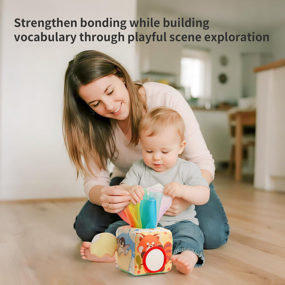 KILGICO Baby Tissue Box Toy – Montessori Sensory Toy for Babies 6–12 Months
