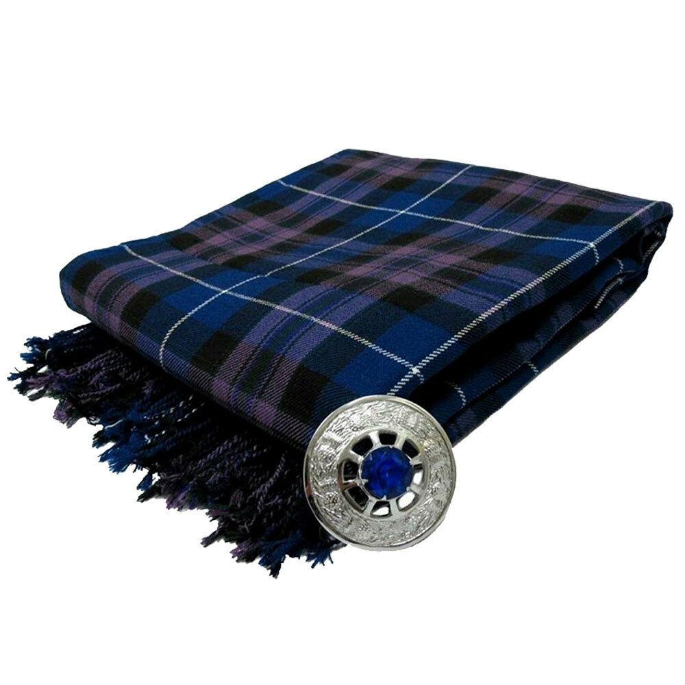 Kilt Fly Plaid 106"x 53" with Stone Brooch  / Kilt Fly Plaid Brooches