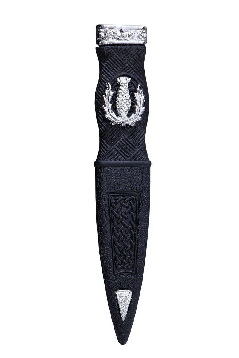 Kilt Highland Wear Safety Sgian Dubh Pewter Mount Thistle Design Chrome