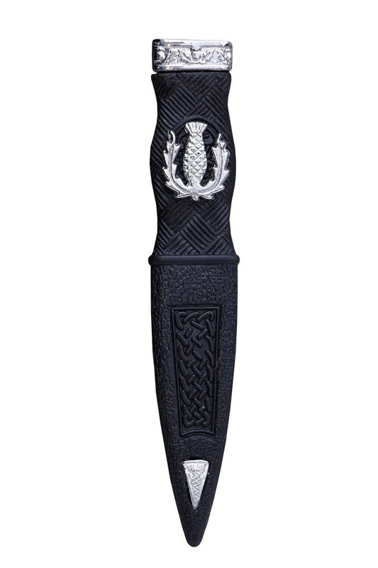 Kilt Highland Wear Safety Sgian Dubh Pewter Mount Thistle Design Chrome