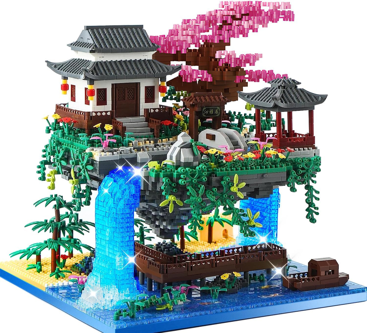 Kimiangel Big Bonsai Flowers Tree Architecture Set — Lighted Cherry Blossom Building Kit