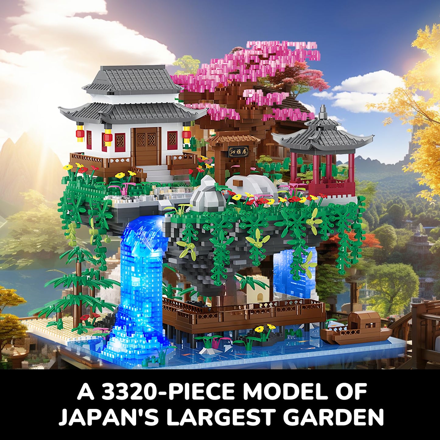 Kimiangel Big Bonsai Flowers Tree Architecture Set — Lighted Cherry Blossom Building Kit
