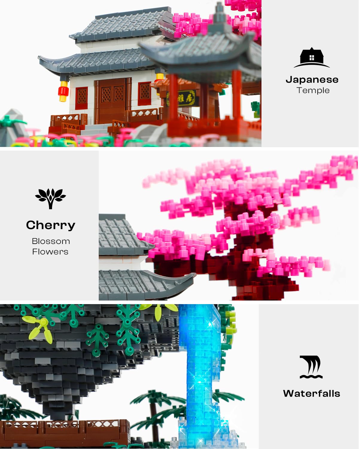 Kimiangel Big Bonsai Flowers Tree Architecture Set — Lighted Cherry Blossom Building Kit