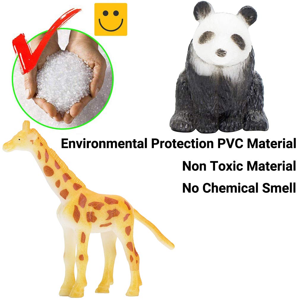 Kimicare Animal Figurines Toy Set – 52 Pcs Mini Safari Animals