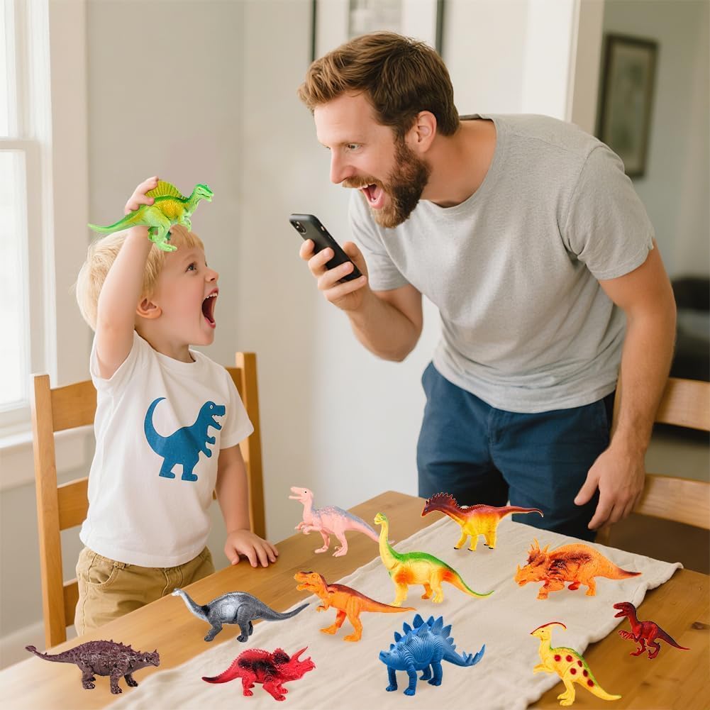 Kimicare Kids Dinosaur Figures – 18 Pcs STEM Dino Toys for Ages 3-5