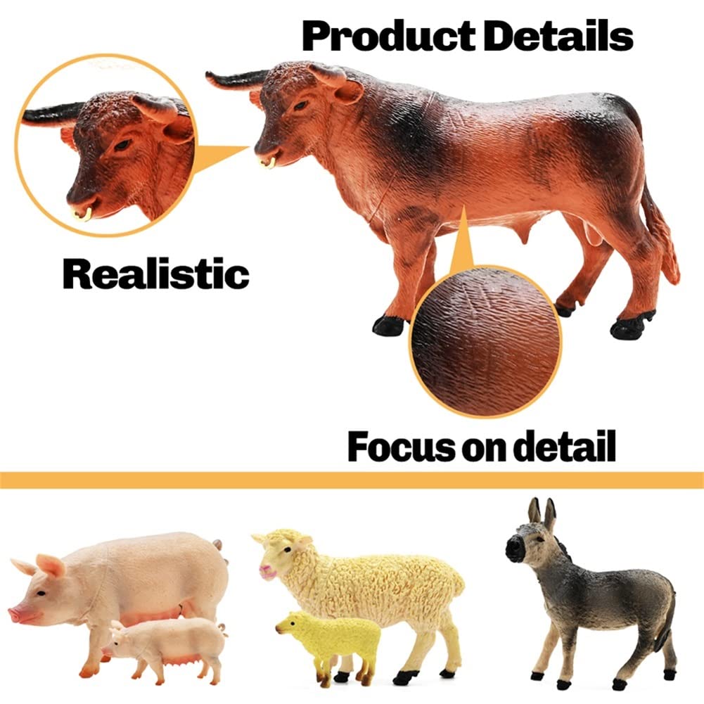 Kimicare 3-Pack Farm Toy Tractors – 40pc Animals & Fence Playset