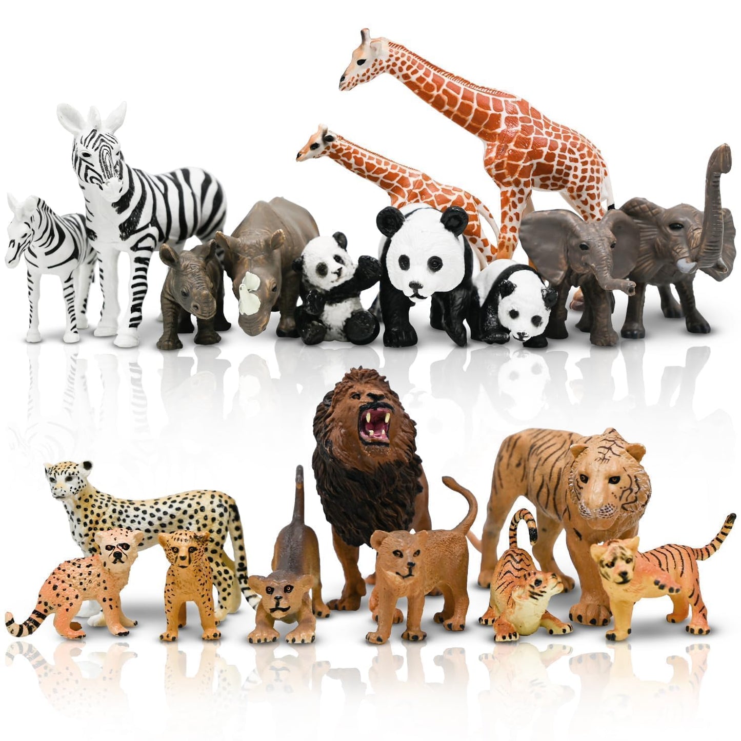 Kimicare 20-Piece Safari Animals Figures – Realistic Zoo Toys for Kids