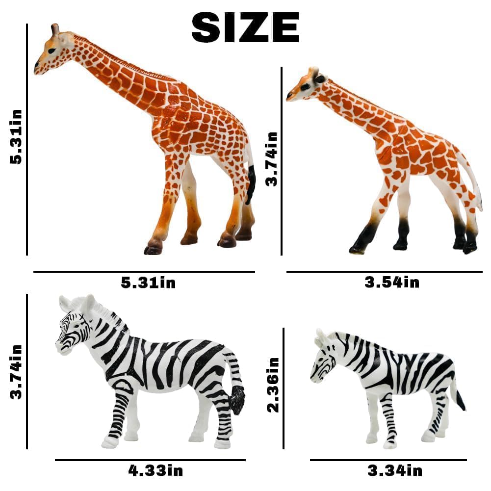 Kimicare 20-Piece Safari Animals Figures – Realistic Zoo Toys for Kids