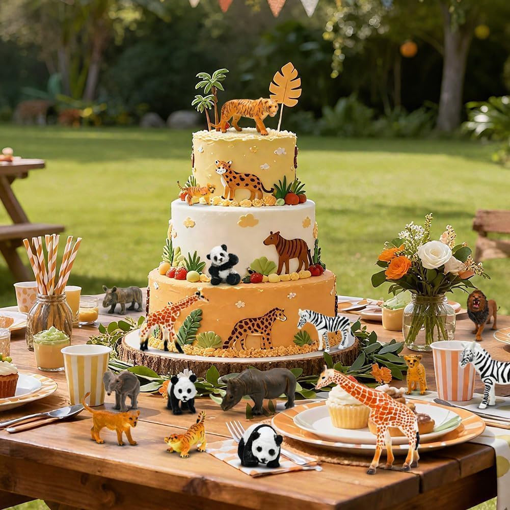 Kimicare 20-Piece Safari Animals Figures – Realistic Zoo Toys for Kids