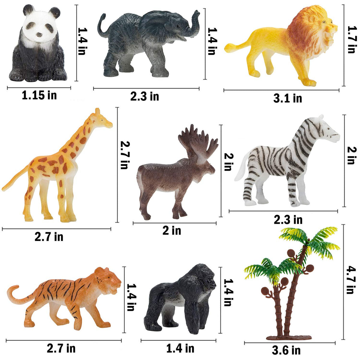 Kimicare Animal Figurines Toy Set – 52 Pcs Mini Safari Animals