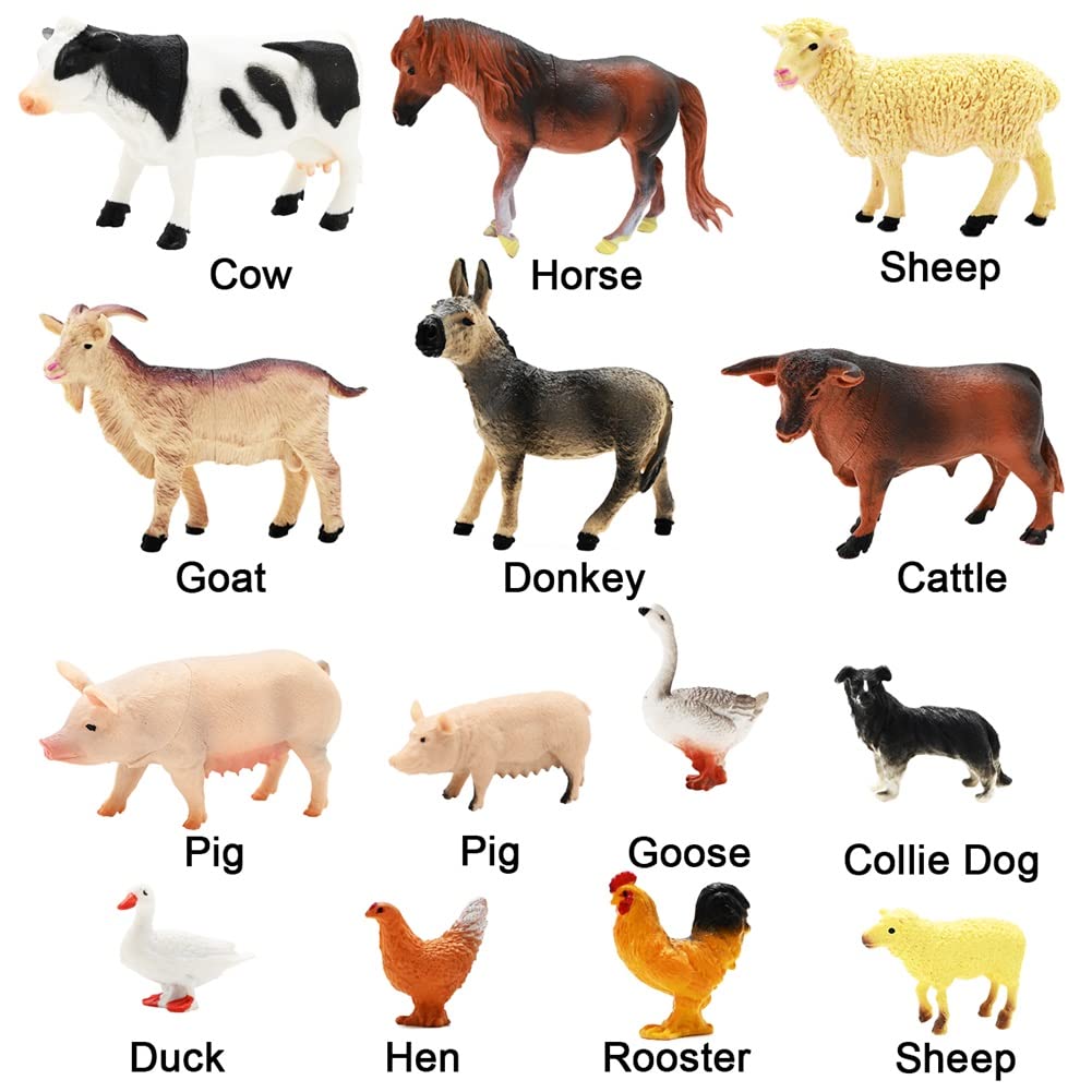 Kimicare 3-Pack Farm Toy Tractors – 40pc Animals & Fence Playset