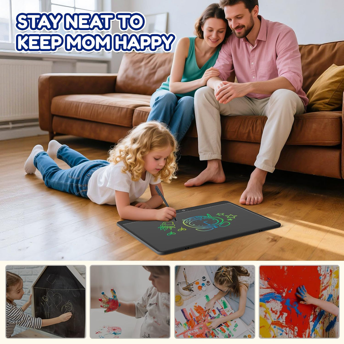 Kinayue LCD Writing Tablet 16-Inch Colorful Doodle Board for Kids (3-6)