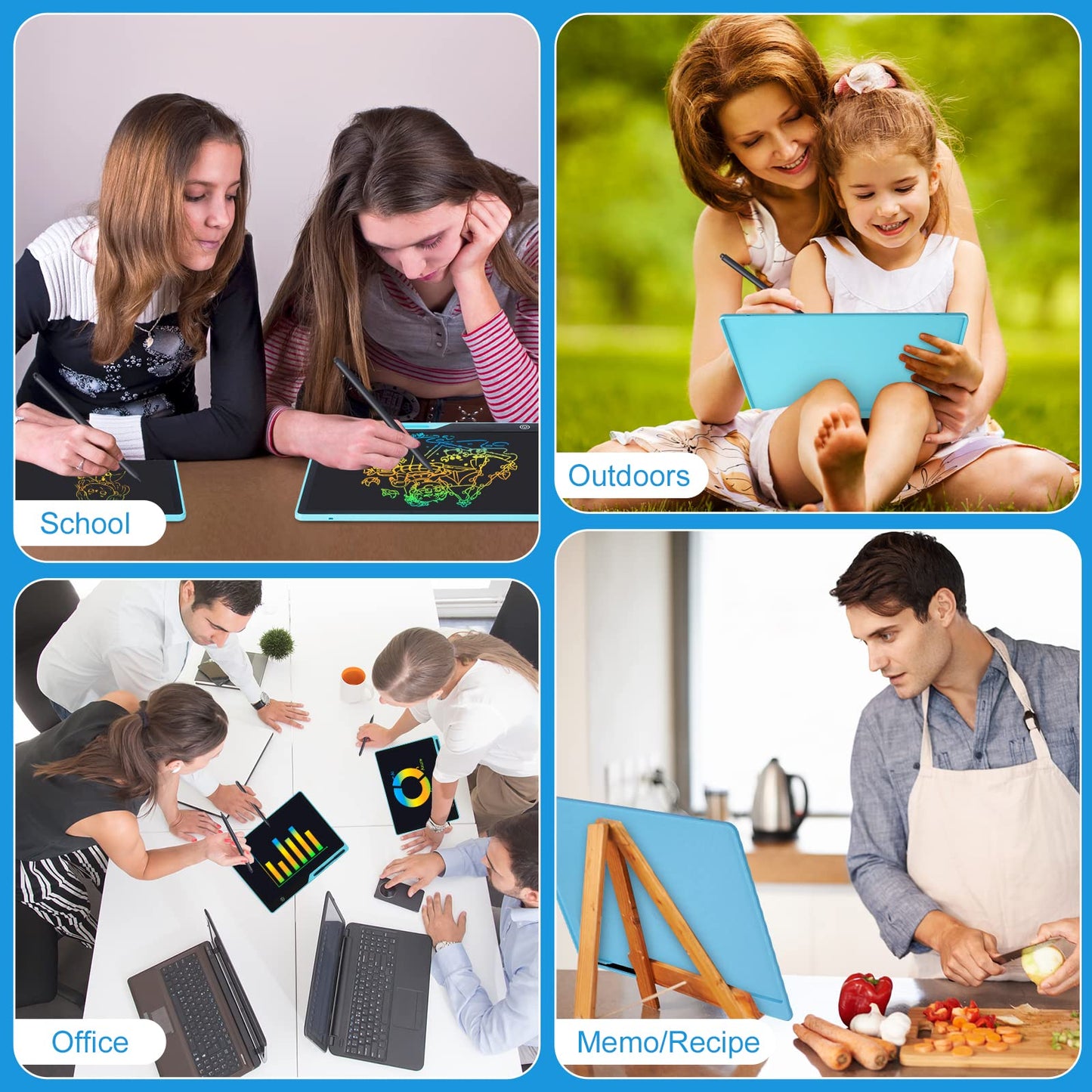 Kinayue 16-Inch LCD Writing Tablet – Colorful Screen Doodle Board for Kids, Rechargeable & Portable
