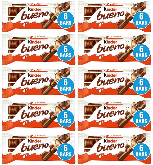 10 x Kinder Bueno Milk And Hazelnuts 3 X 43G (129G)