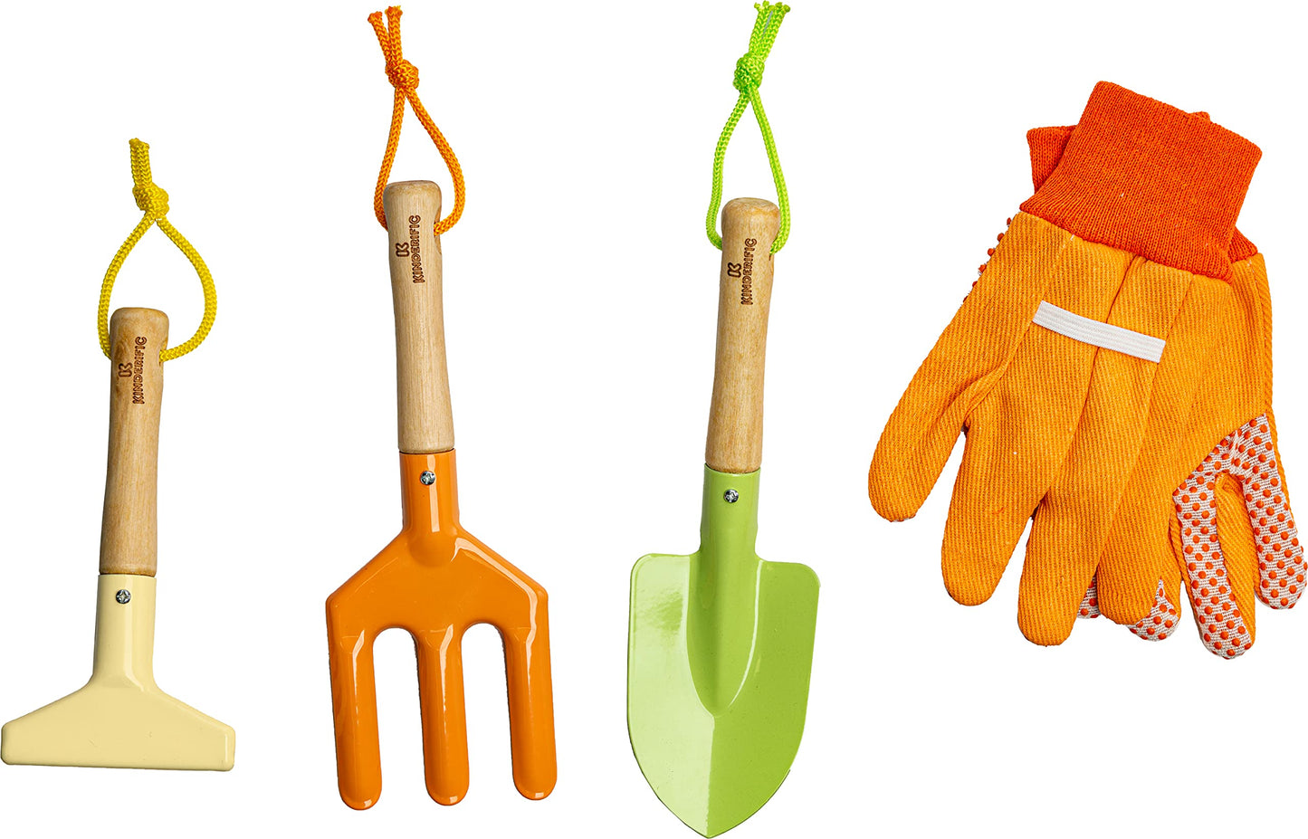 Kinderific Gardening Set for Kids – STEM Tool Kit with Tote Bag, Spade, Watering Can, Rake, Fork & Gloves (Sunshine)