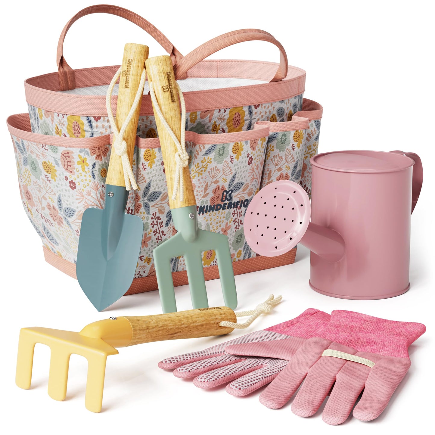 Kinderific Gardening Set for Kids – STEM Tool Kit (Petal) with Tote & Tools