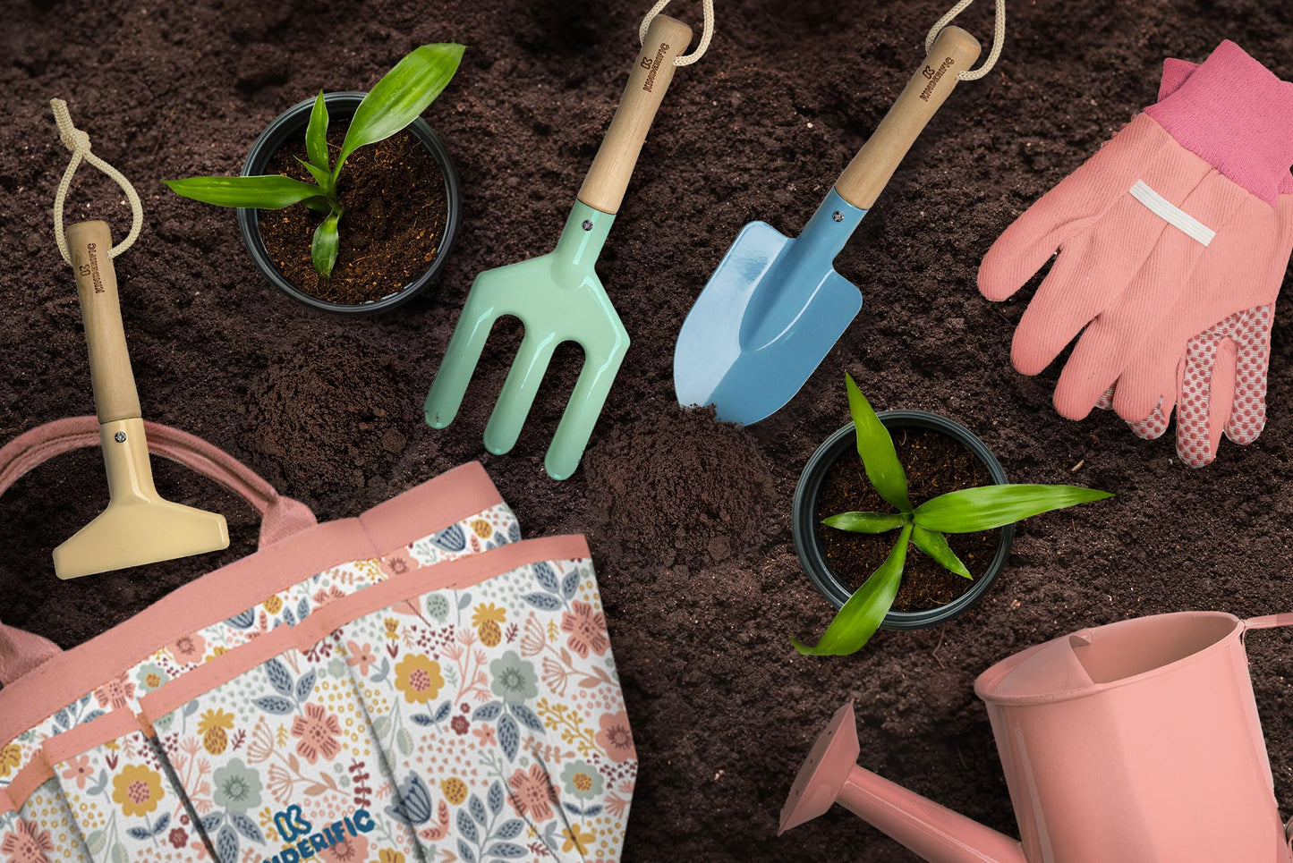 Kinderific Gardening Set for Kids – STEM Tool Kit (Petal) with Tote & Tools
