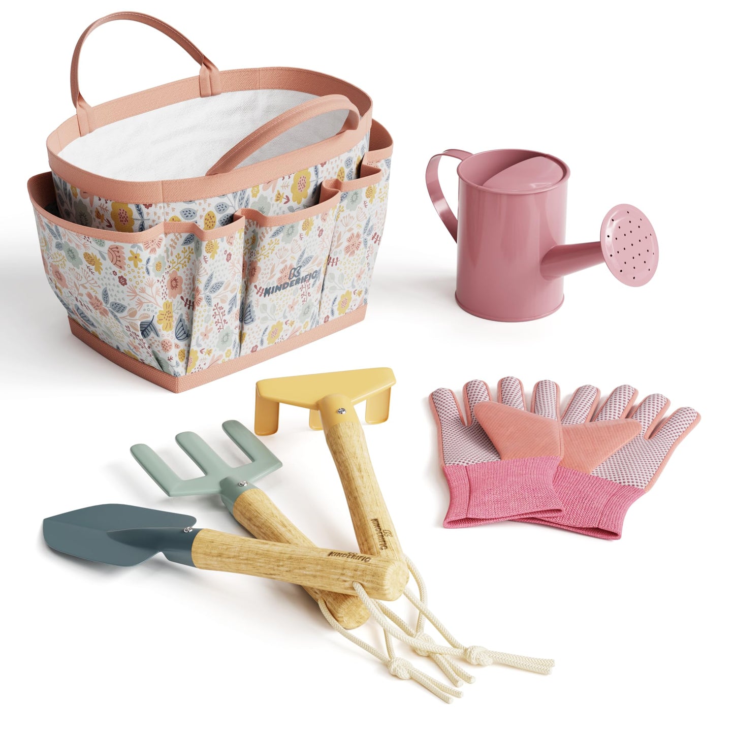 Kinderific Gardening Set for Kids – STEM Tool Kit (Petal) with Tote & Tools