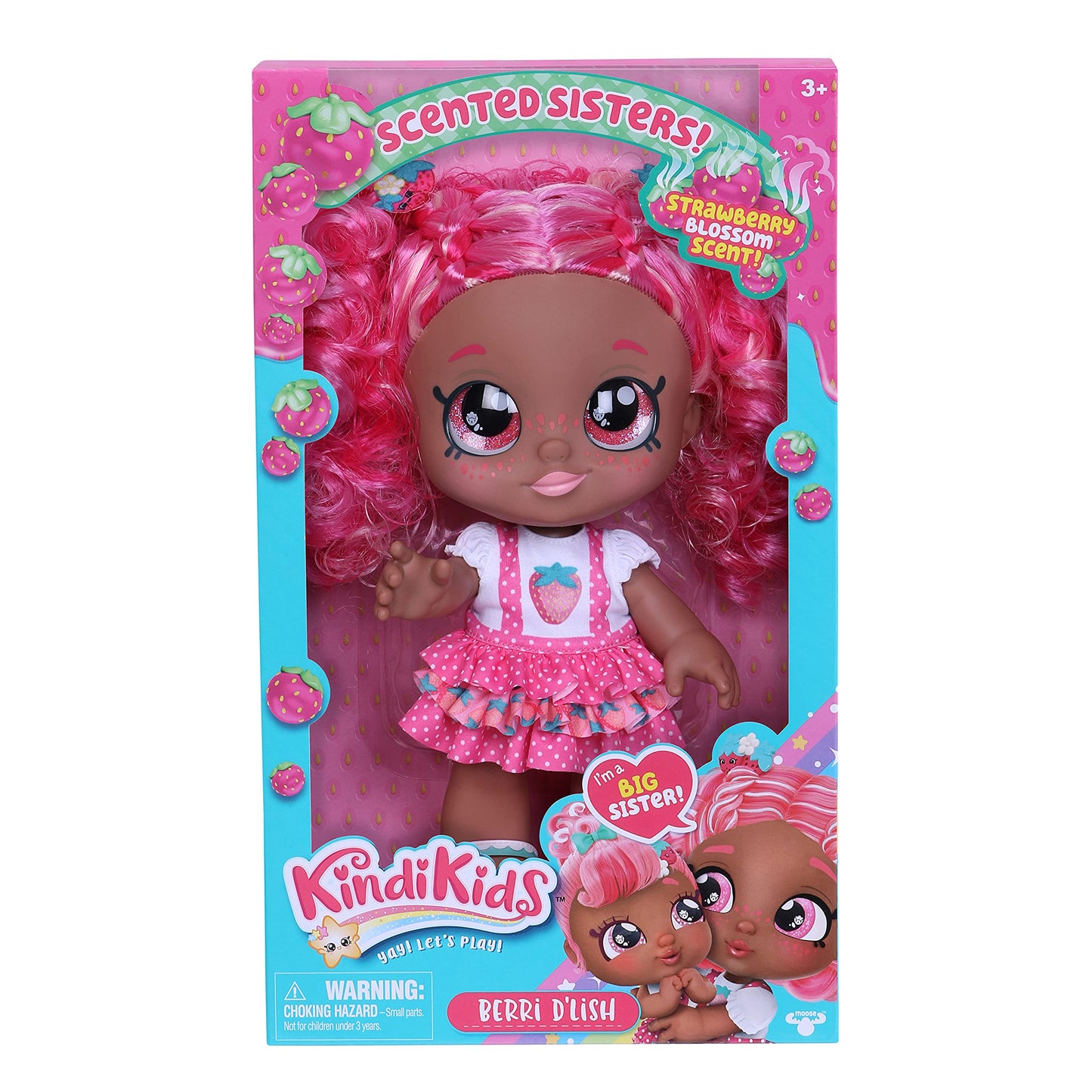 Kindi Kids Scented Sisters: Berri D'Lish 10-Inch Pre-School Play Doll – Strawberry Blossom Scent