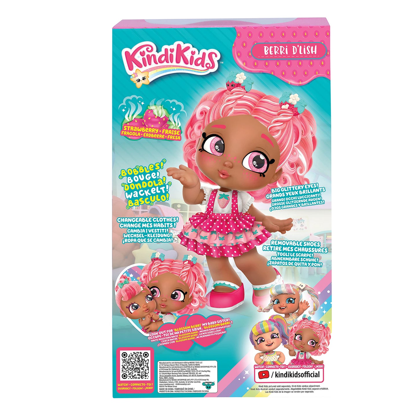 Kindi Kids Scented Sisters: Berri D'Lish 10-Inch Pre-School Play Doll – Strawberry Blossom Scent
