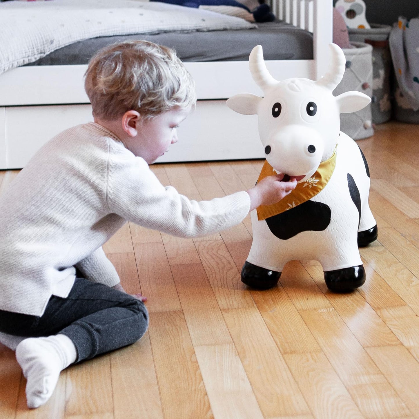 Kindsgut Bouncy Cow Hopper for Kids | Indoor & Outdoor Play with Pump